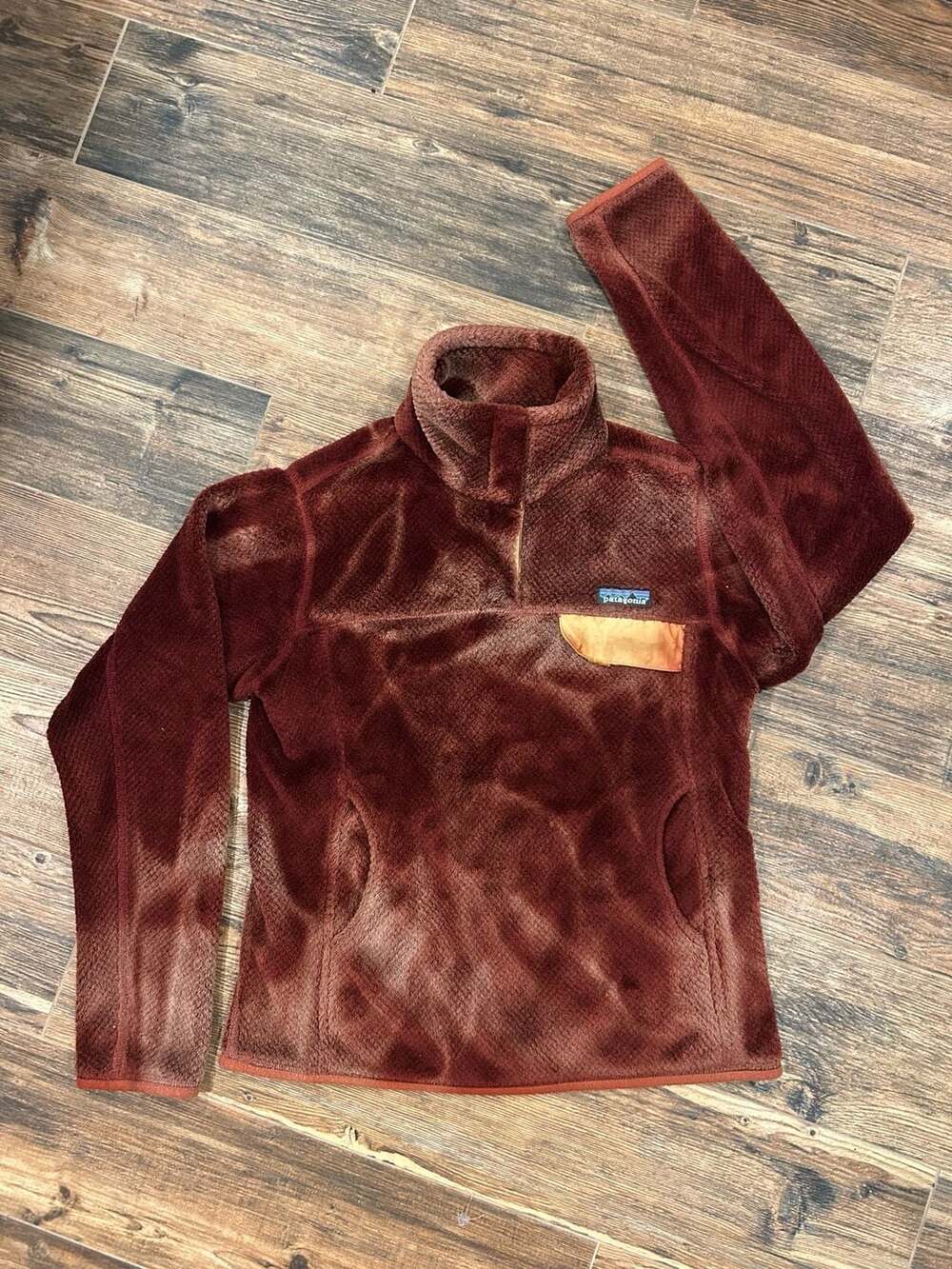 Patagonia Women's Re-Tool Snap-T Fleece Pullover Brown Polartec Thermal Pro